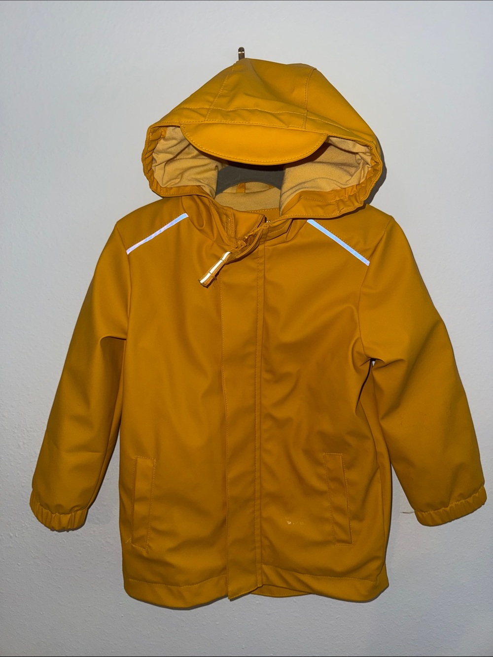 Cat & Jack Mustard Yellow Kids Hooded Raincoat